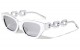Large Chain Temple Angular Cat Eye p30426