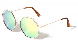 Metallic Octagon Frame Sunglasses m10604