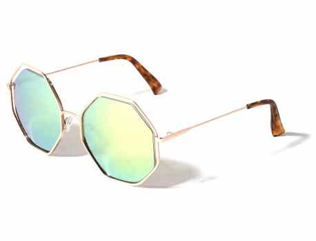 Metallic Octagon Frame Sunglasses m10604