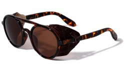 Round Leather Side Shield Sunglasses p30379
