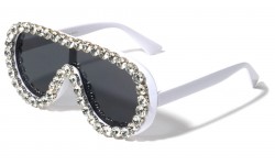 Rhinestone Flat Top Shield Aviator rh-3252