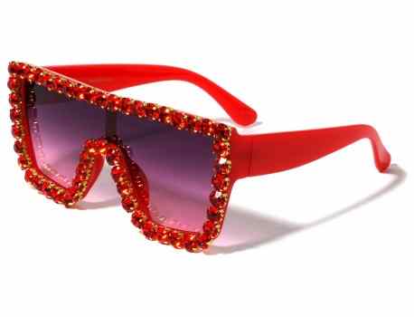 Rhinestone Square Frame Sunglasses rs1977