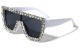 Rhinestone Square Frame Sunglasses rs1977