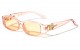 KLEO Side Coin Logo Retro Wide Rectangle Wholesale Sunglasses lh-p4064