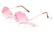 Metallic Rimless Octagon Frame m10584-oc