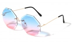 Metallic Rimless Octagon Frame m10584-oc