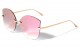 Metallic Rimless Cat Eye Sunglasses m10587-cm