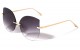Metallic Rimless Cat Eye Sunglasses m10587-cm