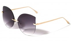Metallic Rimless Cat Eye Sunglasses m10587-cm