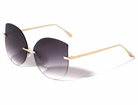 Metallic Rimless Cat Eye Sunglasses m10587-cm