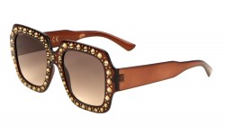 Rhinestone Square Frame Sunglasses rh-3231