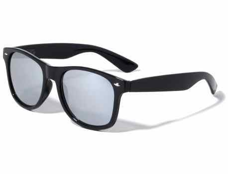 Classic Mirrored Lens Sunglasses w-1-blk-mr
