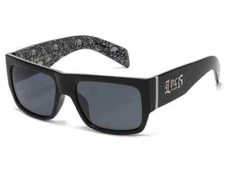  Locs Square Polymer Frame with Skull Print Temple loc91106-skl