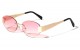 Metallic Rimless Oval Sunglasses m10982