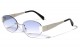 Metallic Rimless Oval Sunglasses m10982