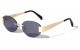 Metallic Rimless Oval Sunglasses m10982