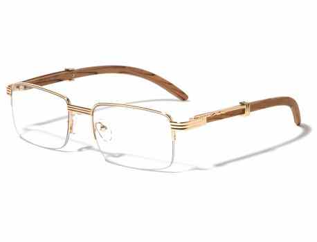Wood Patterns Clear Lens Glasses m4003-clr