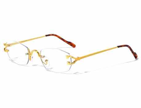 Rimless Rectangle Clear Lens Glasses m4035-clr