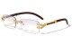 Rhinestone Rimless Clear Lens m4039-clr-rh