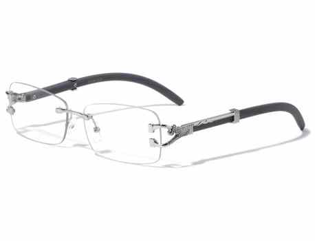 Rimless Wood Patterns Clear Lens m4050-clr