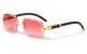 Rimless Diamond Edge Wood Temple m4054
