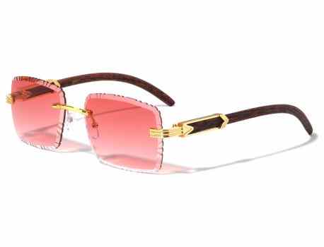 Rimless Diamond Edge Wood Temple m4054