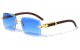 Rimless Diamond Edge Wood Temple m4054