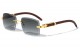 Rimless Diamond Edge Wood Temple m4054