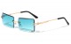 Rimless Beveled Rectangle Sunglasses m10866
