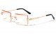 Rimless Beveled Rectangle Sunglasses m10866