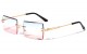 Rimless Beveled Rectangle Sunglasses m10866