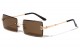 Rimless Beveled Rectangle Sunglasses m10866