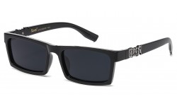 Locs Rectangular Black Sunglasses loc-xxl91263-bk