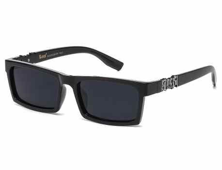 Locs Rectangular Black Sunglasses loc-xxl91263-bk