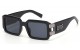 Locs Modern Black Square Sunglasses loc91336-bk